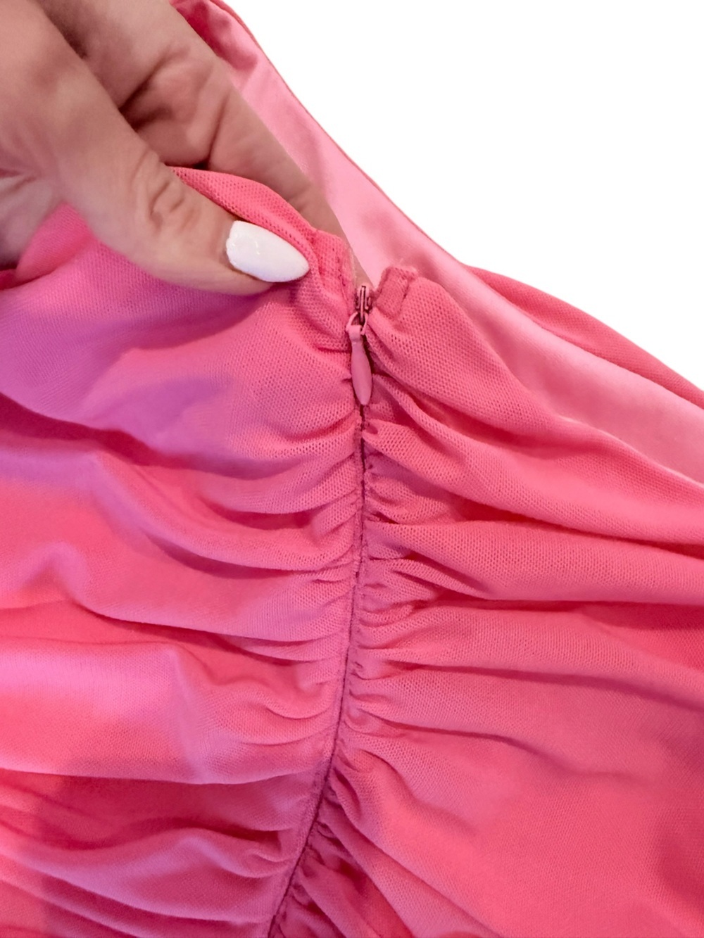 Hello Molly Pink Ruched Party It Up Dress One Shoulder Mini Size S 4 NWT Revolve - Picture 5 of 7